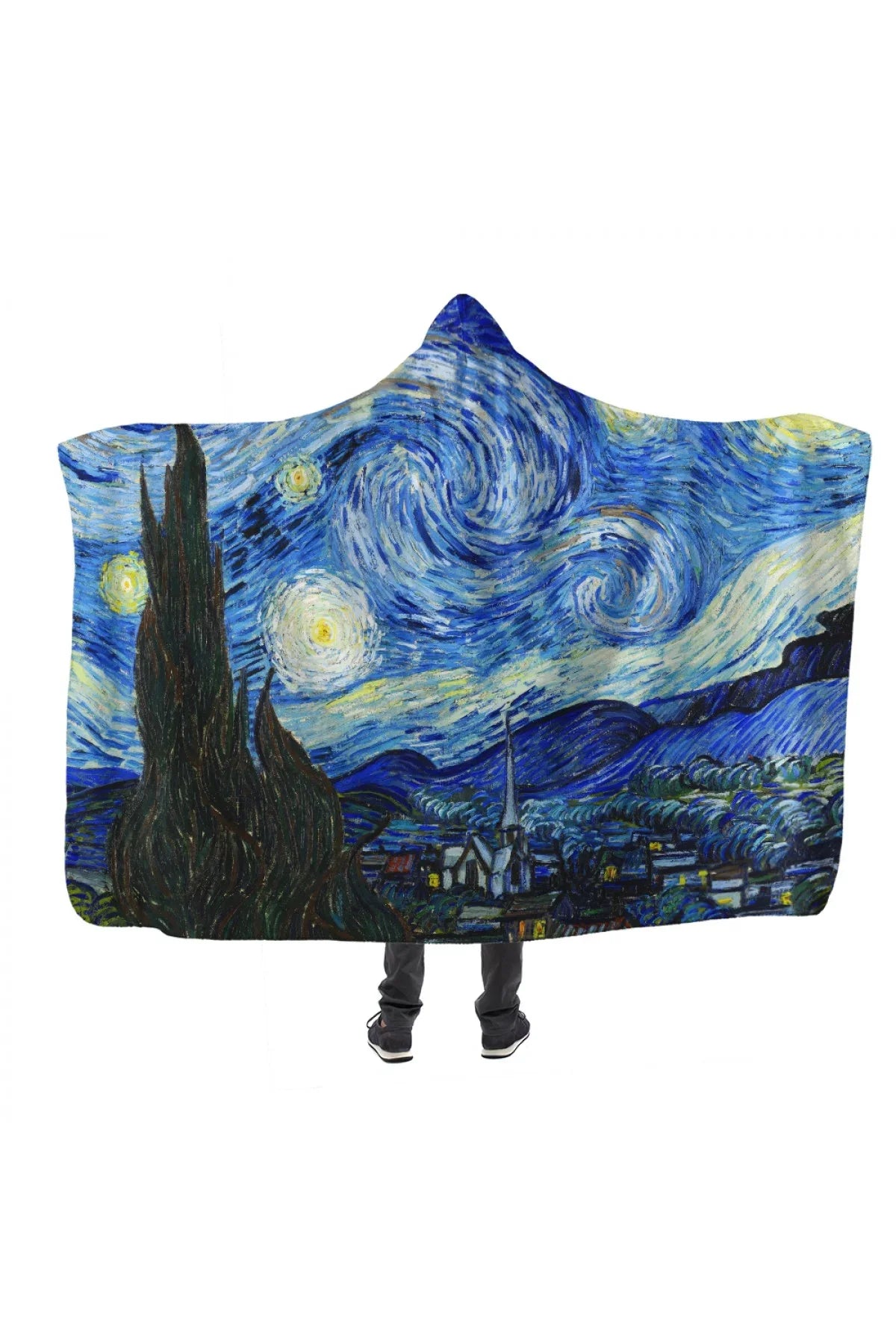 Van Gogh Starry Night Kapşonlu Battaniye