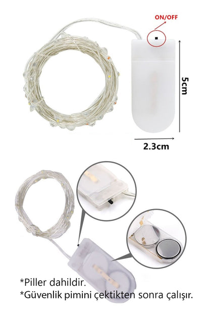 Peri Led Işık 3 Metre Gün Işığı, Kaliteli, Piller Dahil