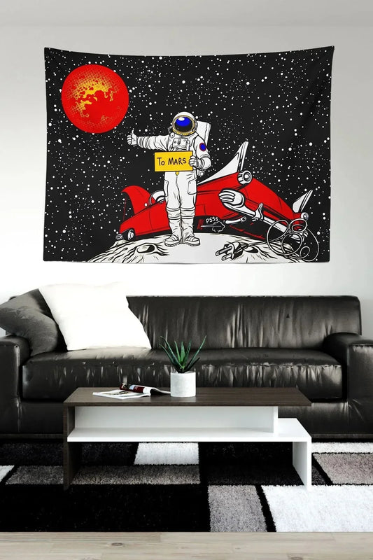 To Mars Siyah Duvar Örtüsü